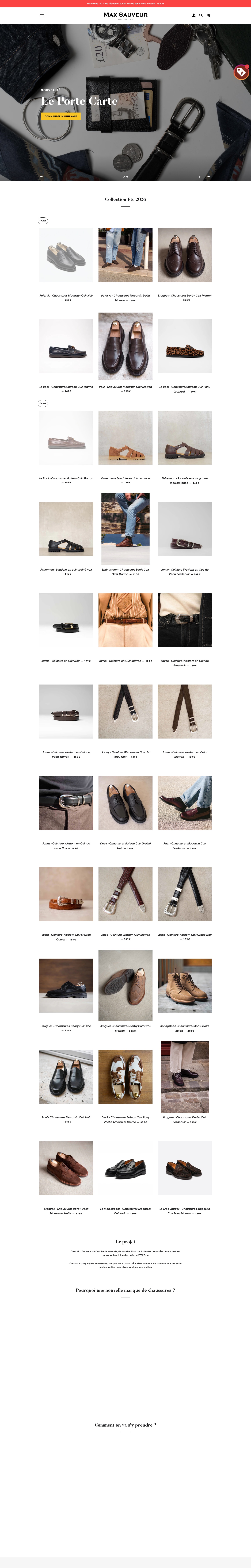 Home page actuelle de Max Sauveur (desktop)